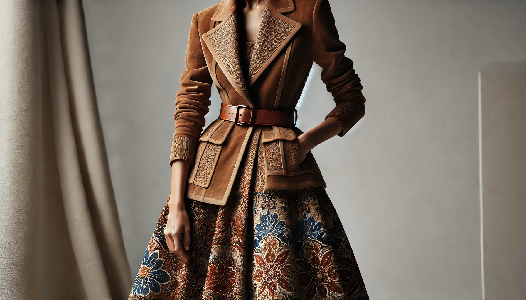 Inspirasi Mix and Match Suede dengan Kain Tradisional